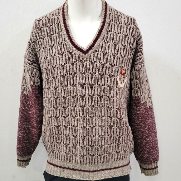 Mens Large Woven woolen Sweater Pullover Size Large - Picture 1 of 4